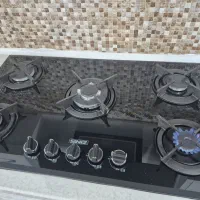 گاز صفحه ای شیشه ای مشکی