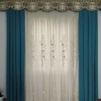 جفت یالان پرده پلیسه پانج میله ای جنس میکرو ترک