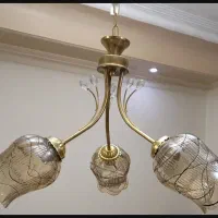 لوستر  سه شعله گیلاسی نقره ای و طلایی ،تولیدی طاها
