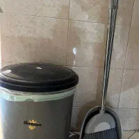 ست سطل زباله و جارو خاک‌انداز (طوسی - فروش یکجا)