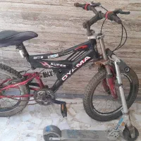 دوچرخه دنده ای سایز ۲۰ و یک اسکوتر آلومینیومی