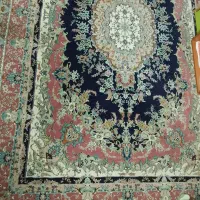 فرش زمرد مشهد  سرمه ای با ترکیب رنگ زیبا|فرش|خرم‌آباد, |دیوار