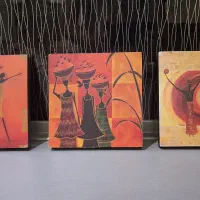 سه قطعه تابلو شاسی چوبی دکوری
