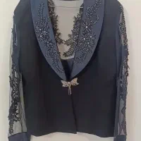 کت دامن مجلسی  سرمه ای