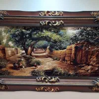 تابلو فرش ماشینی کوچه باغ