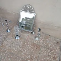 اینه و شمعدان استیل نو