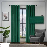 پرده مخمل و کتان پانچی تحویل فوری