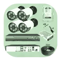 دوربین مداربسته مجهز /همراه با کابل و ابداتور.