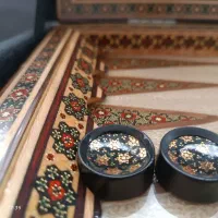 تخته نردخاتم کاری لوکس/هنردست/مهره خاتم کاری