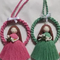 عروسک  مکرومه آویز