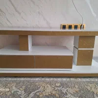 میز تلویزیون سفید طلایی