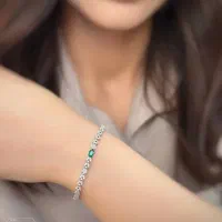 دستبند تمام نقره عیار ۹۲۵ مدل سفورا نقره برف