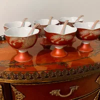 سرویس بستنی خوری و قهوه خوری ست آنتیک ژاپنی