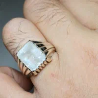 انگشتر نقره آکوامارین طبیعی