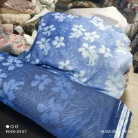 پرده حریر گلدار