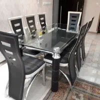 میز غذاخوری 8 نفره میز شیشه ای