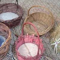 سبد حصیری گل