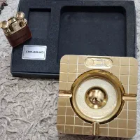 ست زیرسیگاری و فندک برنجی DINGHAD
