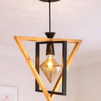 لوستر و آویز چوبی