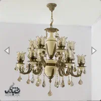 لوستر مدل ۷۱۶ شرکت نورسازان. ۶ شاخه ۱۲ لامپ