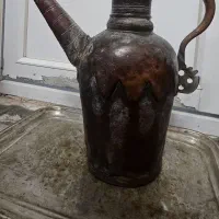 مس آنتیک و آفتابه مسی دسته برنجی