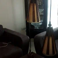 لوستر و گلدان چوبی