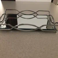 سینی کف آیینه ای نقره ای رنگ