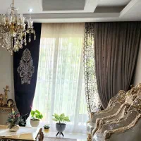 پرده سالن پذیرایی همراه با والن