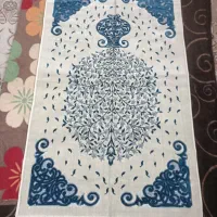 سجاده مخمل سفید سرمه ای نو(تبرک کربلا)زیر قیمت