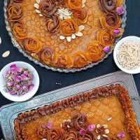 حلوای مراسمات روضه تزیین خرما.کیک یزدی