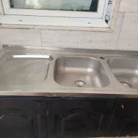 سینک ظرفشویی همراه با زیر سه درب