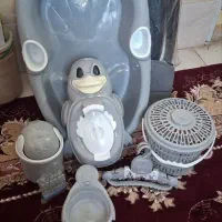 ست کامل حمام نوزاد(وان + اسانشور)۸ تیکه،نو