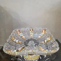 شیرینیخوری کریستال با آب طلا