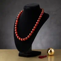 گردنبند عقیق قرمز طبیعی تراش جواهری خاص و چشم نواز