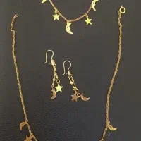 طلای ماه وستاره گوشواره گردنبند دستبند