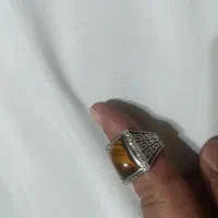 انگشتر ترکیه با سنگ چشم ببر با دور نگین ها