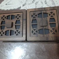 دو عدد شکلات خوری یا قندان چوبی