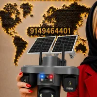 دوربین مداربسته خورشیدی ۳ لنزه چرخشی 4g
