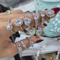 انگشتر فول نگین زنانه استیل رنگ ثابت/۳۰ درصد تخفیف