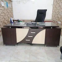 میز مدیریت دو تیکه سه کشو mdf
