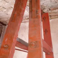 نردبان دوطرفه نقاشی چوب جنس قدیمی
