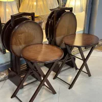 میز عسلی تاشو مدل چمدانی چوب بلوط