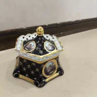 ظروف سرمه ای یک جفت گلدان و یک عدد گز خوری