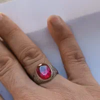 انگشتر نقره یاقوت