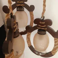لوستر چوبی ۳ شاخه