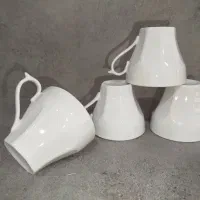فنجان و نعلبکی چینی فله سفید رویال مقصود