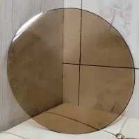 شیشه گرد دودی (برنزی) میز عسلی یا دکوری