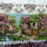 تابلو فرش دستباف طرح کوچه باغ