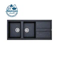 سینک گرانیتی توکار دولگن مشکی رگه طلایی