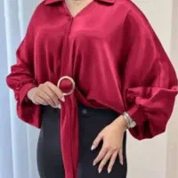 شومیز ساتن گره ای
